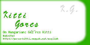 kitti gorcs business card